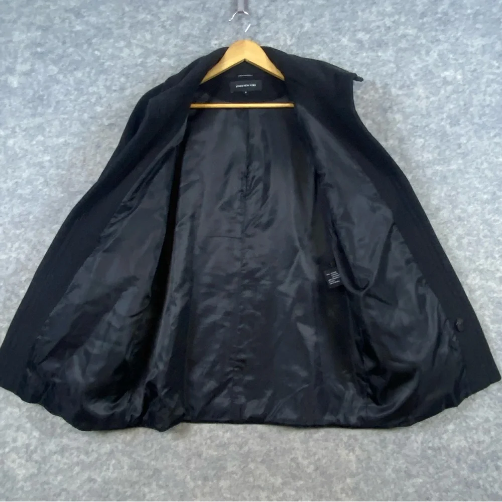 Jones New York Wool Cashmere‎ Blend Coat Size 8 Black Classic Preppy Essential